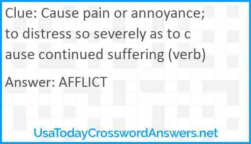 From PAIN to DISTRESS: Uncovering Annoyance Crossword Clues